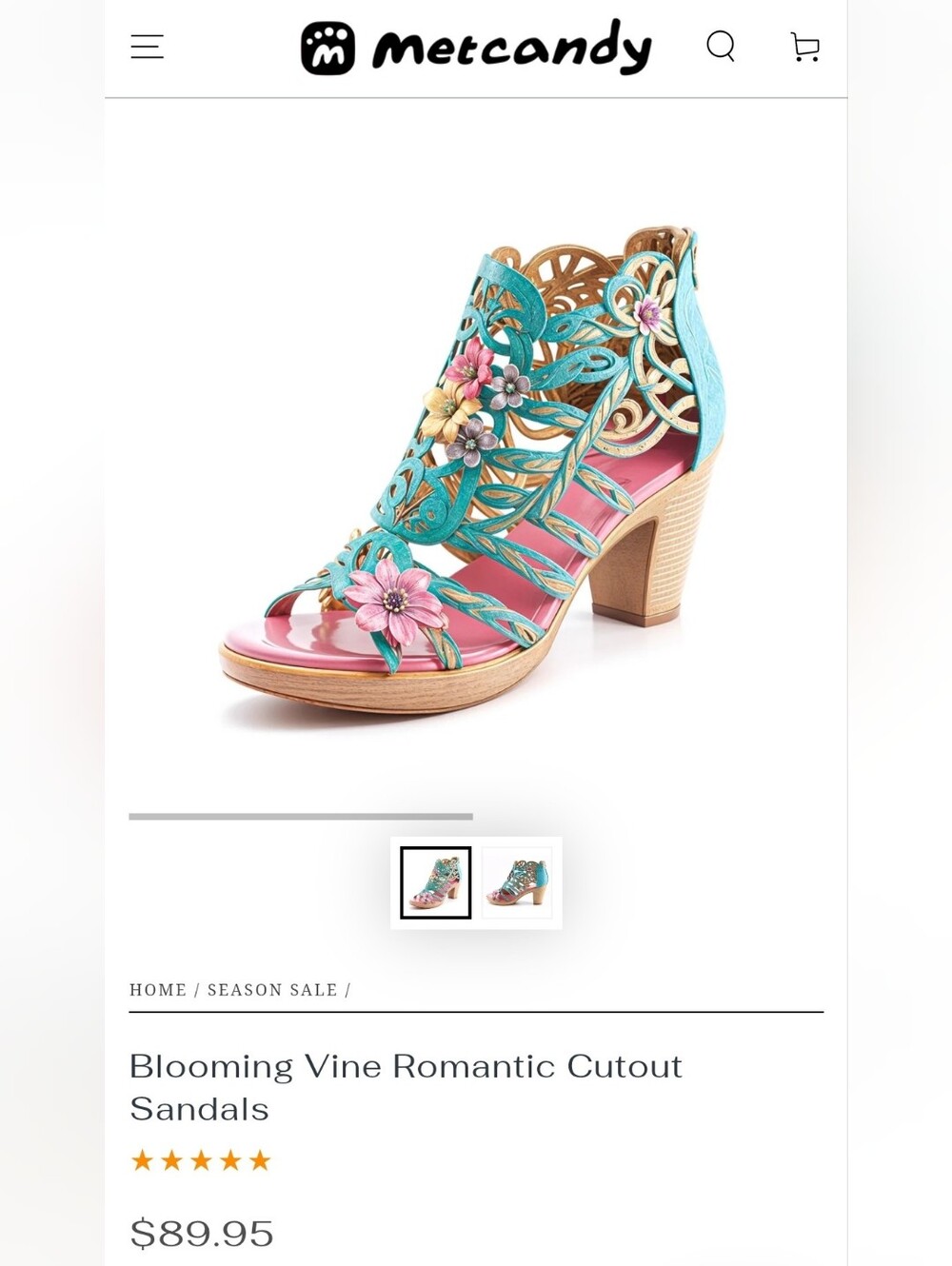 Metcandy Blooming Vine Leather Boots
